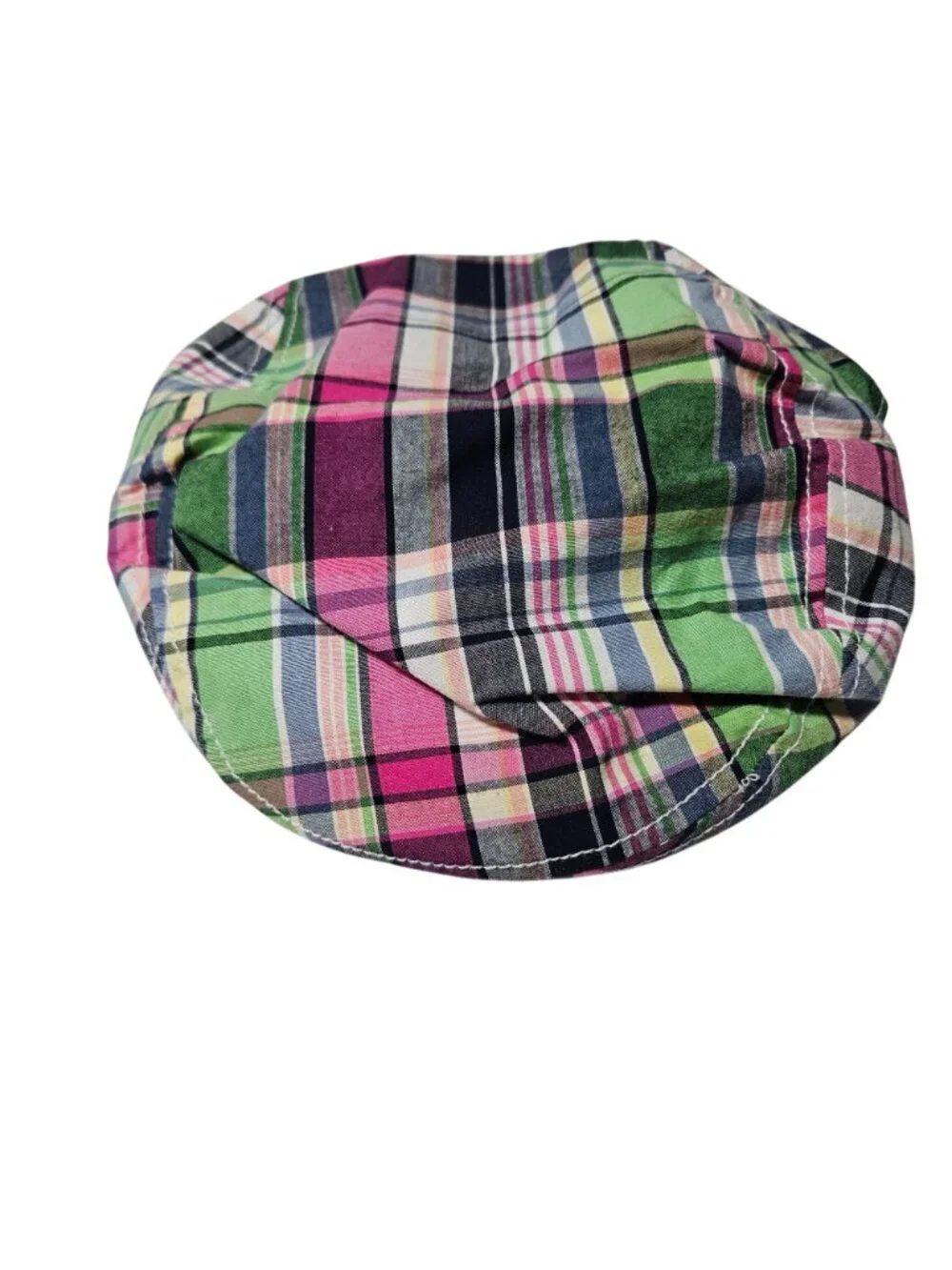 Gymboree Newsboy Cap Kids Size 4T 5T Colorful Plaid Cabbie Madra Hat Cap Cotton